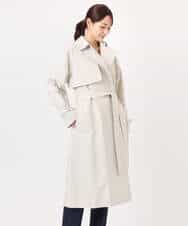 FOVFD10300 MK MICHEL KLEIN(MK ミッシェルクラン) トレンチディティールロングコート/撥水/洗える ライトブルー