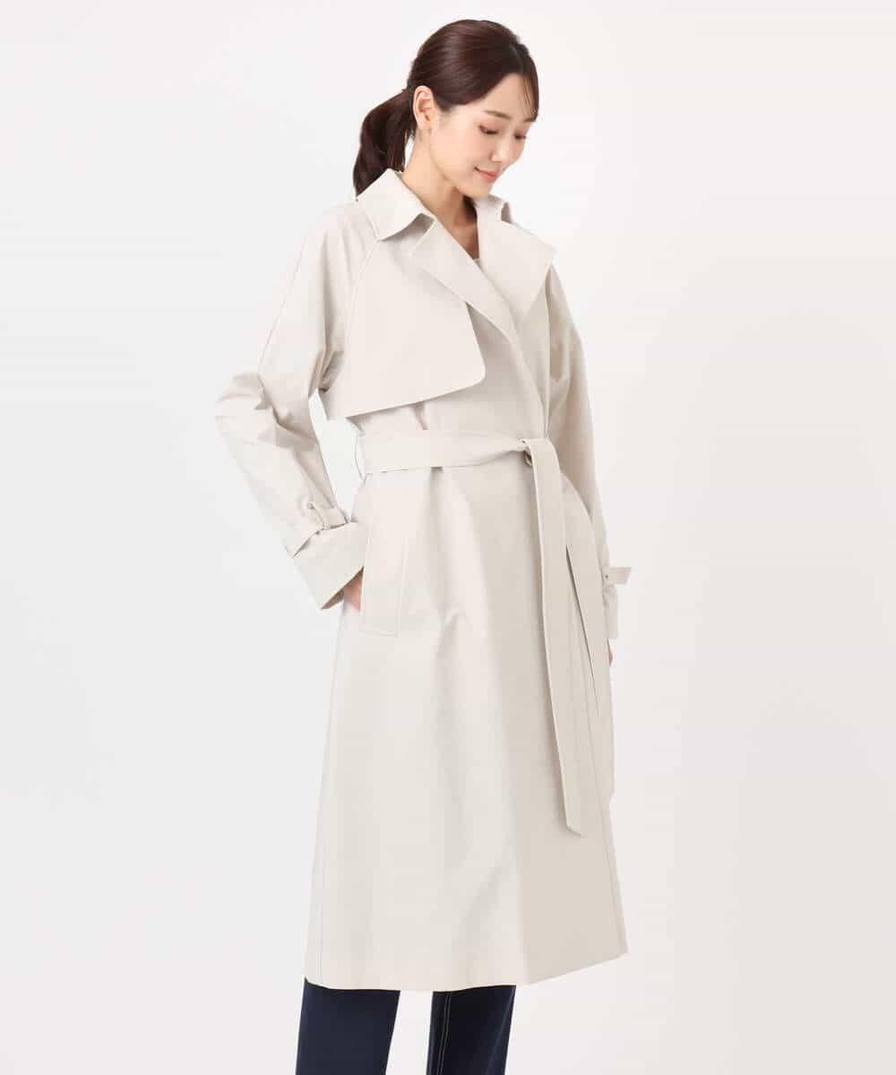 FOVFD10300 MK MICHEL KLEIN(MK ミッシェルクラン) トレンチディティールロングコート/撥水/洗える ライトブルー