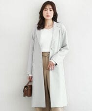 FOVFD14280 MK MICHEL KLEIN(MK ミッシェルクラン) [洗える]ライトダブルクロスチェスターコート ライトグレー