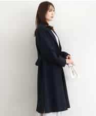 FOVFD14280 MK MICHEL KLEIN(MK ミッシェルクラン) ライトダブルクロスチェスターコート/洗える ネイビー