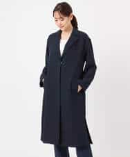 FOVFD14280 MK MICHEL KLEIN(MK ミッシェルクラン) ライトダブルクロスチェスターコート/洗える ネイビー