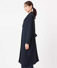 FOVFD14280 MK MICHEL KLEIN(MK ミッシェルクラン) ライトダブルクロスチェスターコート/洗える ネイビー