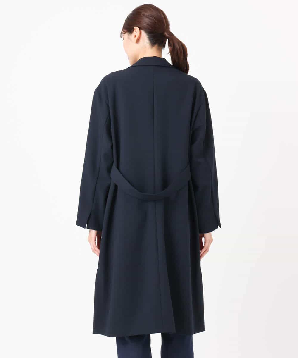 FOVFD14280 MK MICHEL KLEIN(MK ミッシェルクラン) ライトダブルクロスチェスターコート/洗える ネイビー