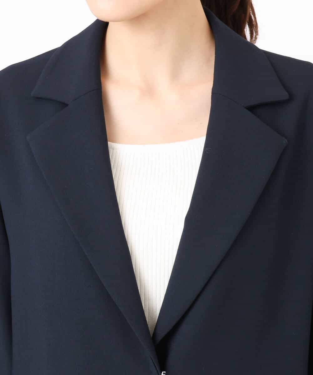 FOVFD14280 MK MICHEL KLEIN(MK ミッシェルクラン) ライトダブルクロスチェスターコート/洗える ネイビー