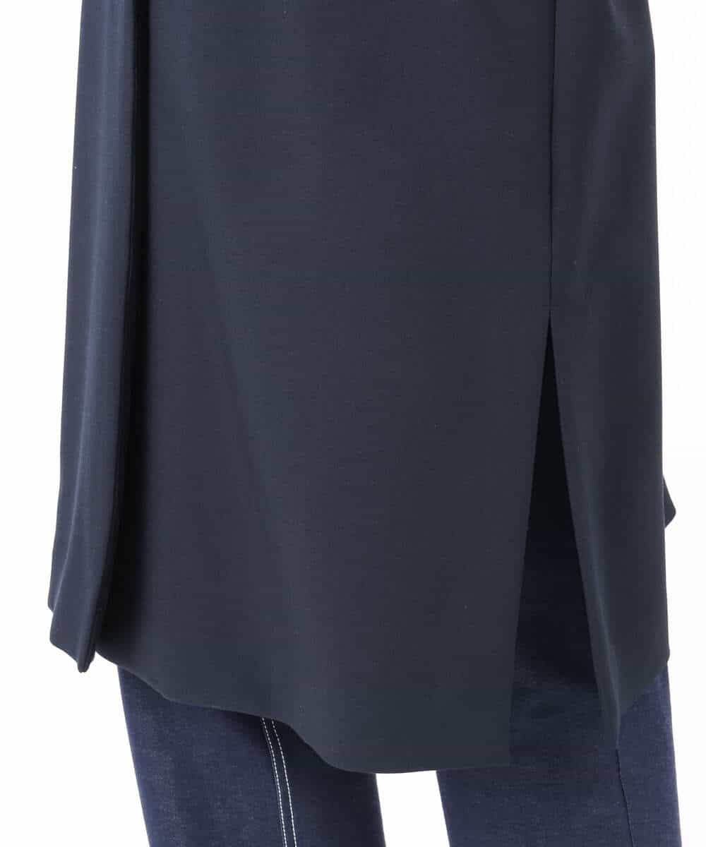 FOVFD14280 MK MICHEL KLEIN(MK ミッシェルクラン) ライトダブルクロスチェスターコート/洗える ネイビー