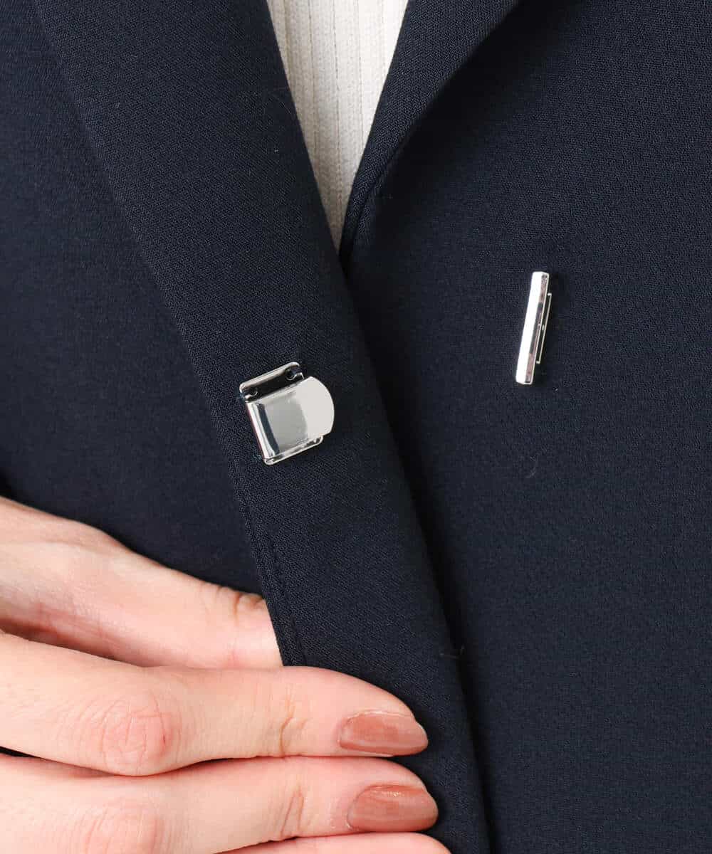 FOVFD14280 MK MICHEL KLEIN(MK ミッシェルクラン) ライトダブルクロスチェスターコート/洗える ネイビー