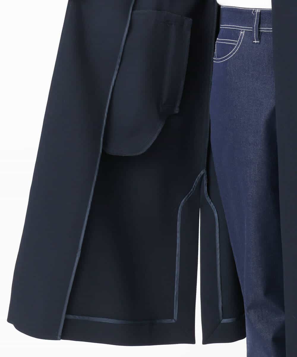 FOVFD14280 MK MICHEL KLEIN(MK ミッシェルクラン) ライトダブルクロスチェスターコート/洗える ネイビー