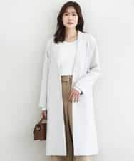 FOVFD14280 MK MICHEL KLEIN(MK ミッシェルクラン) ライトダブルクロスチェスターコート/洗える ライトグレー