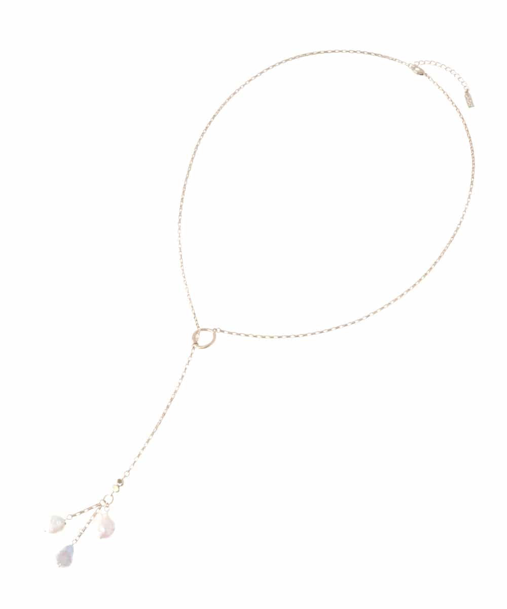 FR2AS32060 MK MICHEL KLEIN(MK ミッシェルクラン) 淡水パールラリエット風ネックレス ゴールド