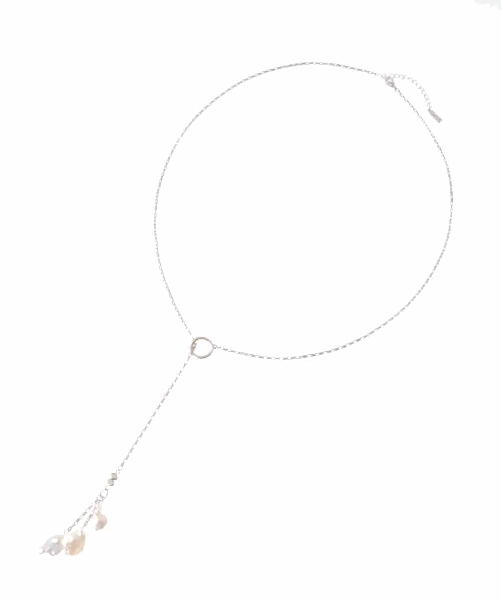 FR2AS32060 MK MICHEL KLEIN(MK ミッシェルクラン) 淡水パールラリエット風ネックレス シルバー