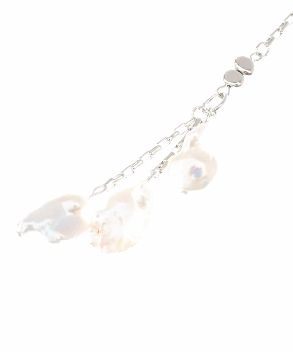 FR2AS32060 MK MICHEL KLEIN(MK ミッシェルクラン) 淡水パールラリエット風ネックレス シルバー