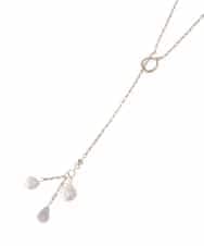 FR2AS32060 MK MICHEL KLEIN(MK ミッシェルクラン) 淡水パールラリエット風ネックレス シルバー