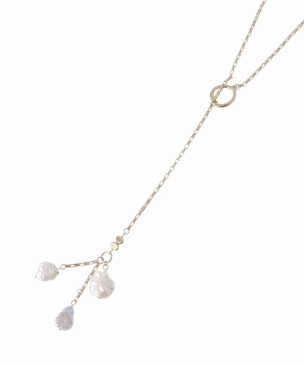 FR2AS32060 MK MICHEL KLEIN(MK ミッシェルクラン) 淡水パールラリエット風ネックレス シルバー