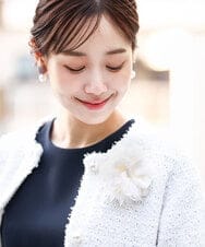 FR2FD90055 MK MICHEL KLEIN(MK ミッシェルクラン) シフォンコサージュ ホワイト