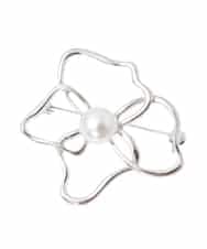 FR2FD91045 MK MICHEL KLEIN(MK ミッシェルクラン) フラワーモチーフブローチ シルバー