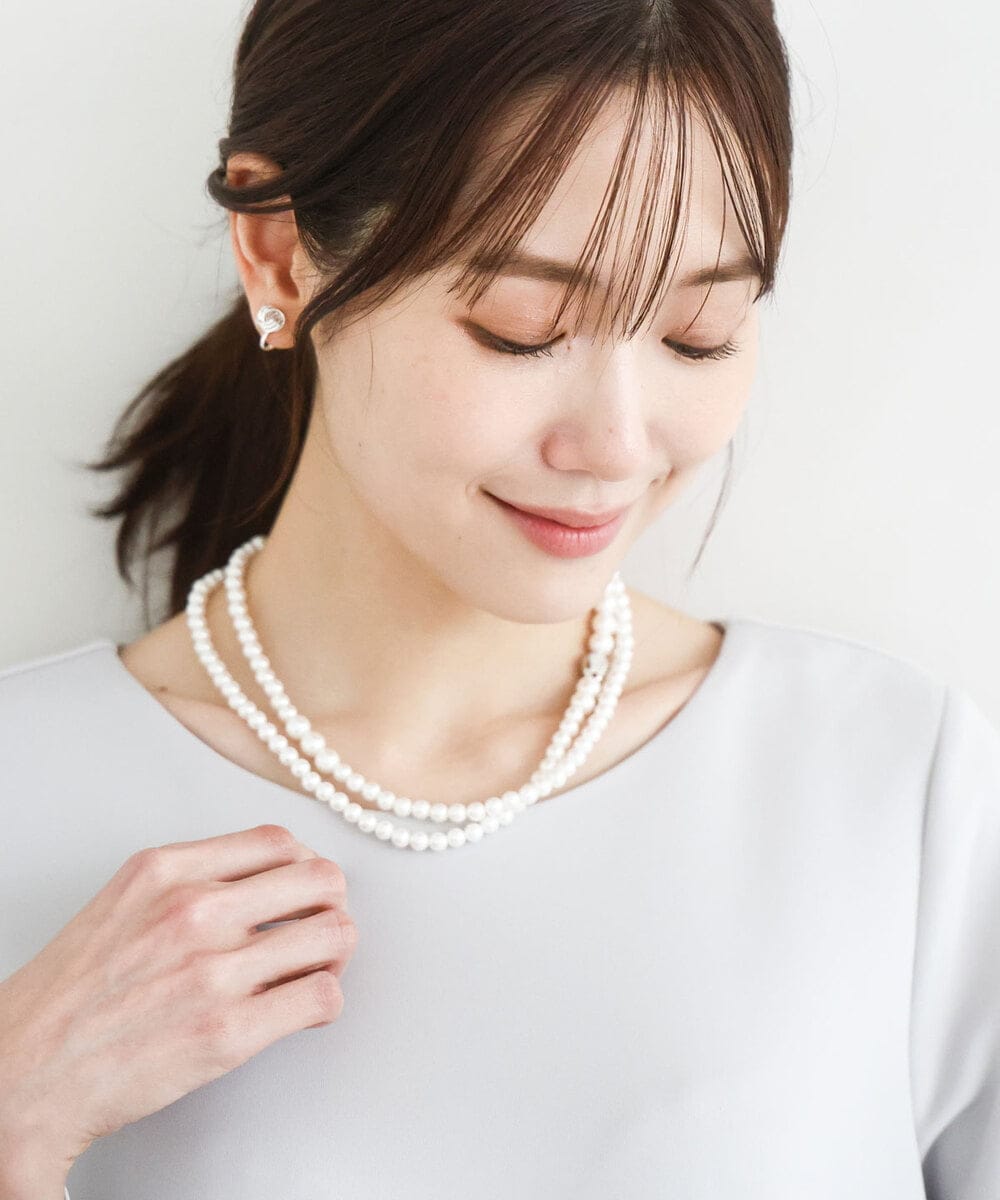 FR2FD94050 MK MICHEL KLEIN(MK ミッシェルクラン) ロングパールネックレス シルバー