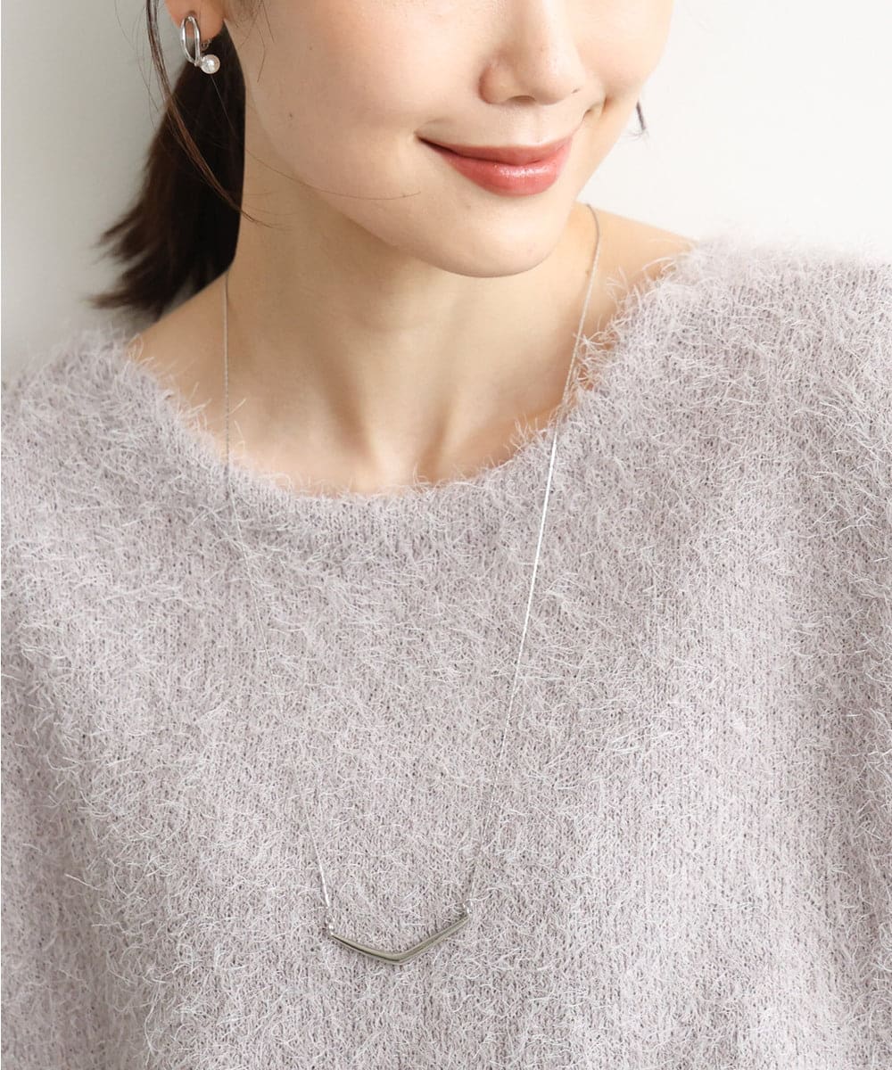 FR2JD22060 MK MICHEL KLEIN(MK ミッシェルクラン) V字メタルプレートネックレス シルバー