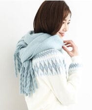FR3AD50070 MK MICHEL KLEIN(MK ミッシェルクラン) モチモチストール/洗える ライトブルー