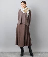 FR3AD51063 MK MICHEL KLEIN(MK ミッシェルクラン) 大判チェック柄ストール/洗える レッド
