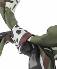 FR3AG41050 MK MICHEL KLEIN(MK ミッシェルクラン) [洗える]アニマルモチーフスカーフ カーキ