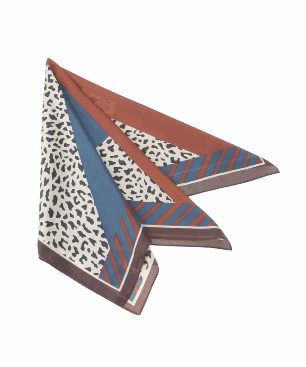 FR3AG41050 MK MICHEL KLEIN(MK ミッシェルクラン) [洗える]アニマルモチーフスカーフ ネイビー