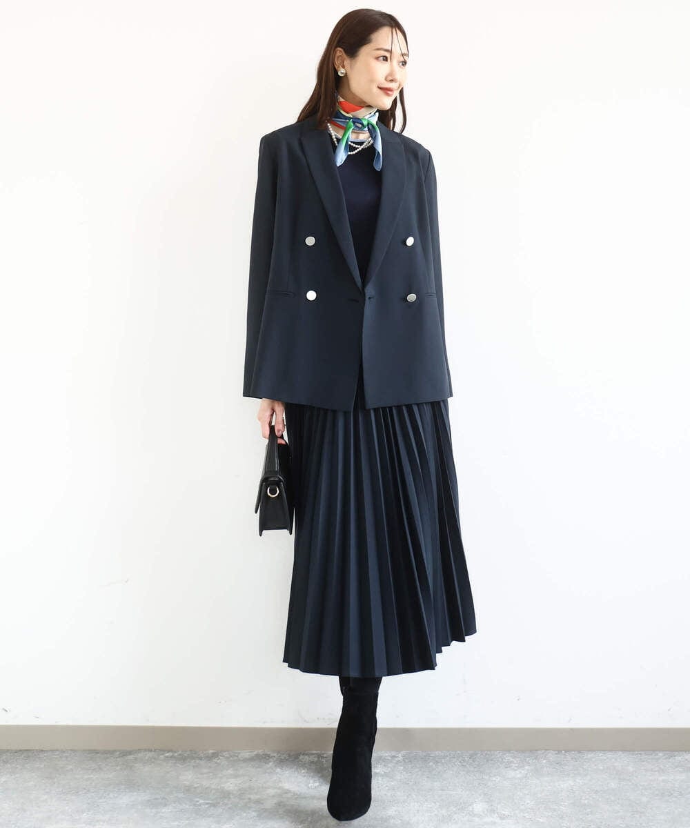 FR3GD01040 MK MICHEL KLEIN(MK ミッシェルクラン) 幾何柄スカーフ/洗える ライトブルー