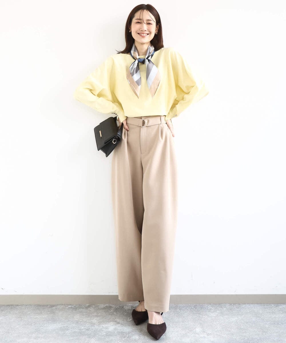 FR3GD01040 MK MICHEL KLEIN(MK ミッシェルクラン) 幾何柄スカーフ/洗える ライトブルー