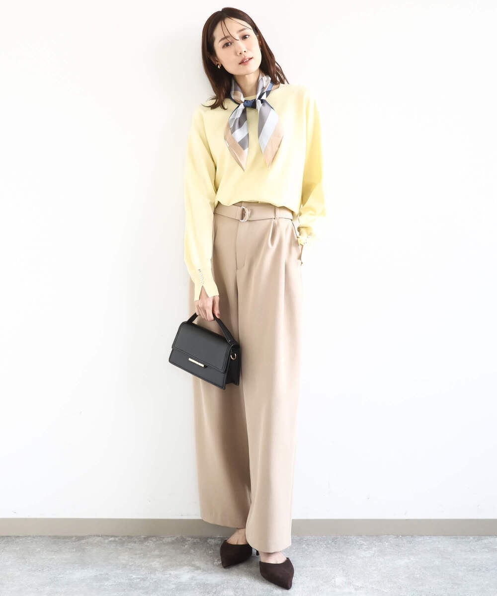 FR3GD01040 MK MICHEL KLEIN(MK ミッシェルクラン) 幾何柄スカーフ/洗える ライトブルー