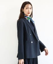 FR3GD01040 MK MICHEL KLEIN(MK ミッシェルクラン) 幾何柄スカーフ/洗える ライトブルー