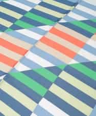 FR3GD01040 MK MICHEL KLEIN(MK ミッシェルクラン) 幾何柄スカーフ/洗える ライトブルー