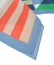 FR3GD01040 MK MICHEL KLEIN(MK ミッシェルクラン) 幾何柄スカーフ/洗える ライトブルー