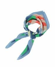 FR3GD01040 MK MICHEL KLEIN(MK ミッシェルクラン) 幾何柄スカーフ/洗える ライトブルー