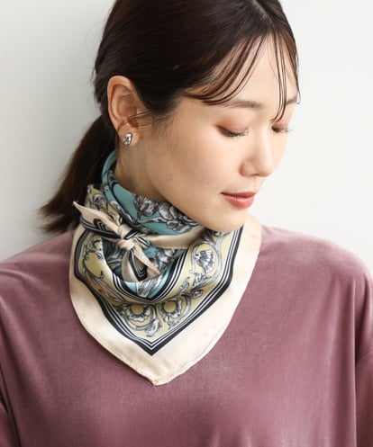 FR3JD20045 MK MICHEL KLEIN [洗える]フォレストモチーフスカーフ