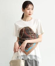 FR3JD23045 MK MICHEL KLEIN(MK ミッシェルクラン) [洗える]チェーンプリントスカーフ ブラウン