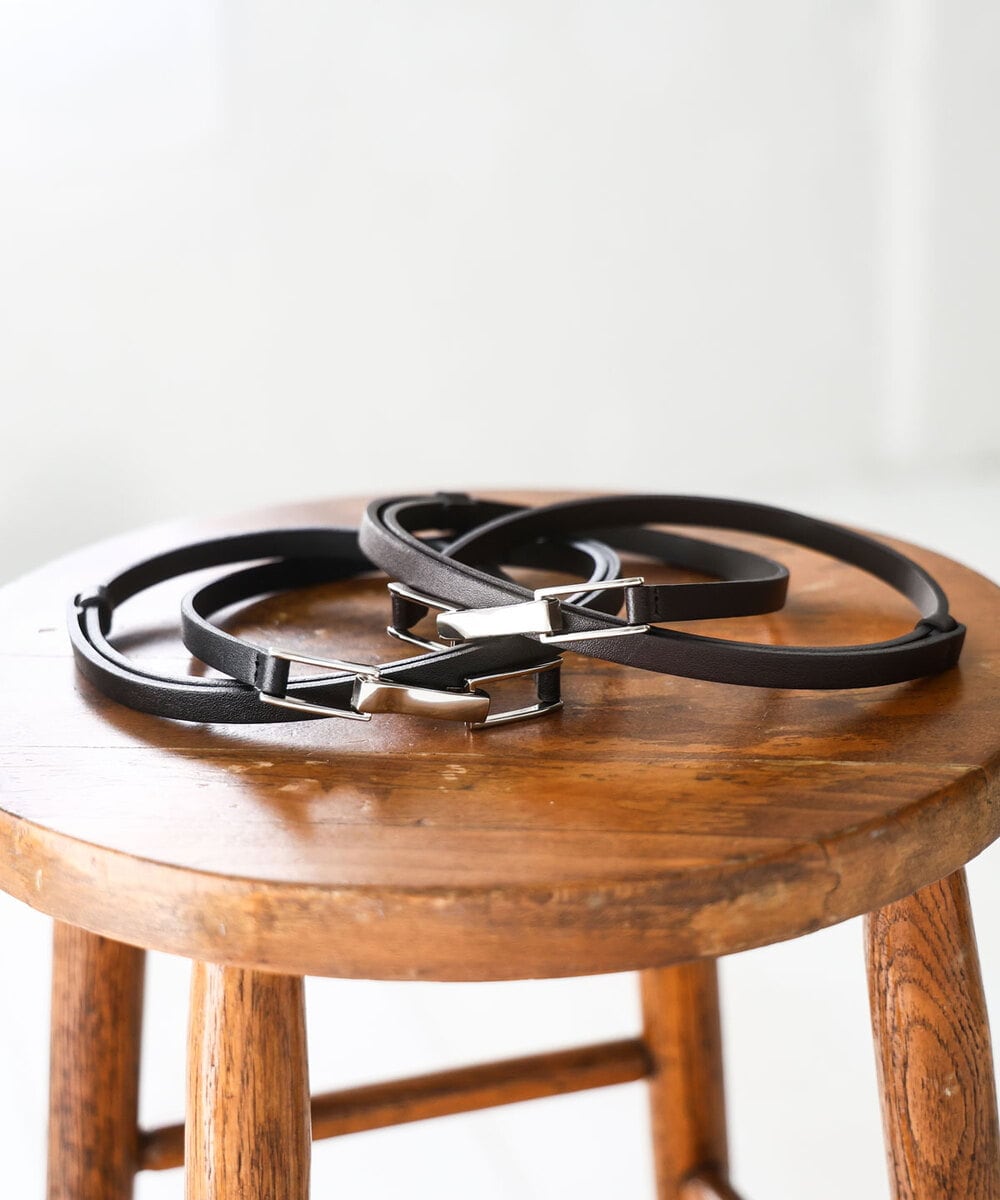 FR4FD20070 MK MICHEL KLEIN(MK ミッシェルクラン) フロントフックバックル ナローベルト ブラック