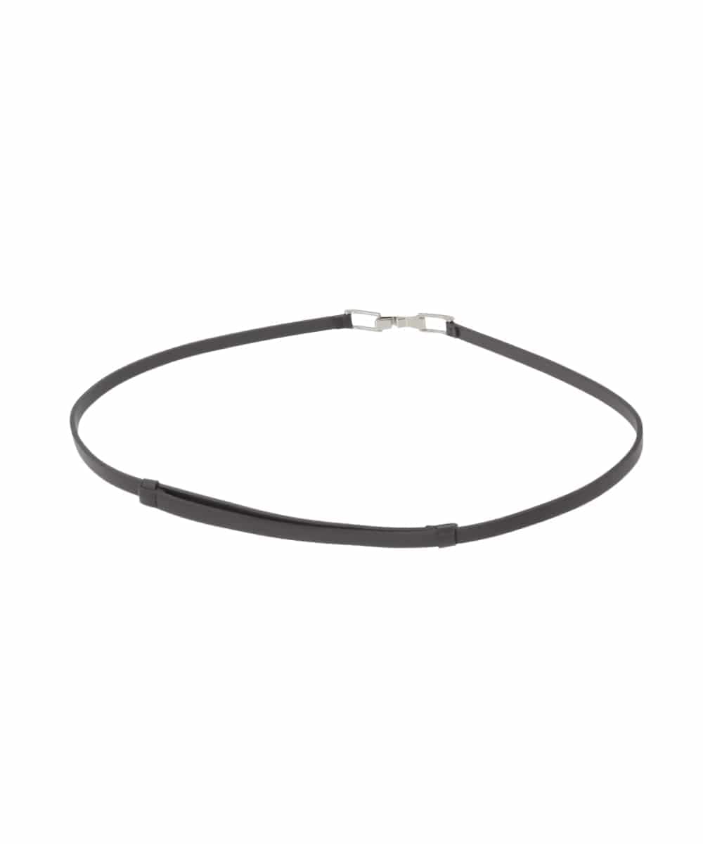 FR4FD20070 MK MICHEL KLEIN(MK ミッシェルクラン) フロントフックバックル ナローベルト ブラウン