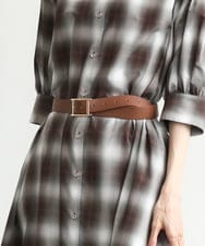 FR4JD21050 MK MICHEL KLEIN(MK ミッシェルクラン) スクエアバックルベルト ブラウン