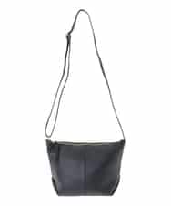 FR5GD01130 MK MICHEL KLEIN(MK ミッシェルクラン) シュリングレザー台形ショルダーバッグ ブラック