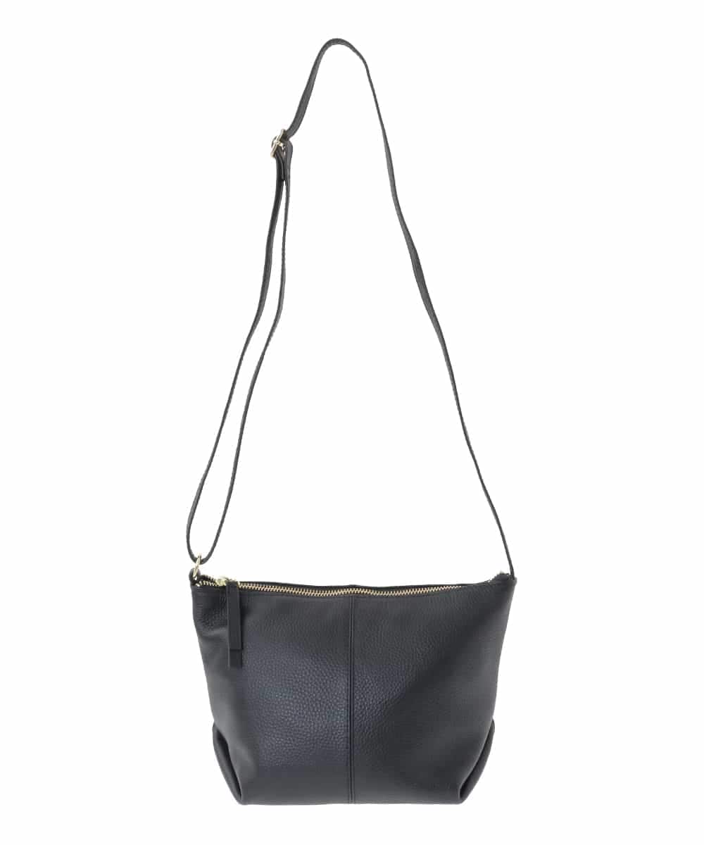 FR5GD01130 MK MICHEL KLEIN(MK ミッシェルクラン) シュリングレザー台形ショルダーバッグ ブラック