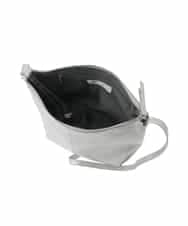 FR5GD01130 MK MICHEL KLEIN(MK ミッシェルクラン) シュリングレザー台形ショルダーバッグ シルバー