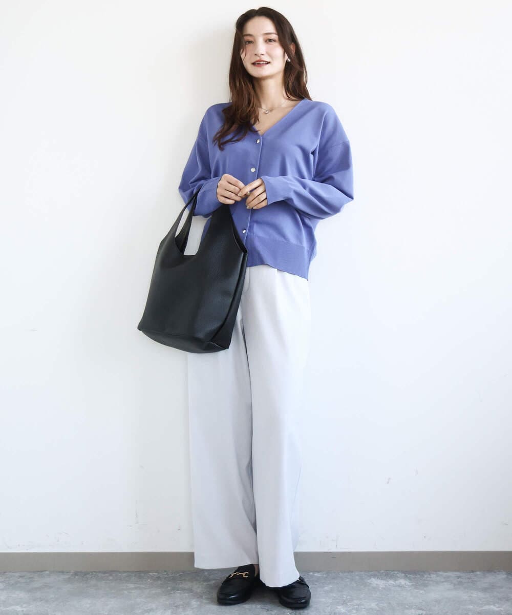 FR5GD02110 MK MICHEL KLEIN(MK ミッシェルクラン) [A4収納可]リングチャーム付きトートバッグ ライトグレー