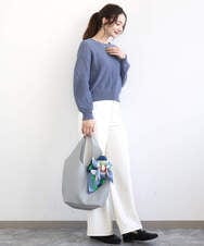 FR5GD02110 MK MICHEL KLEIN(MK ミッシェルクラン) [A4収納可]リングチャーム付きトートバッグ ライトグレー