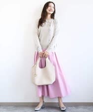 FR5GD02110 MK MICHEL KLEIN(MK ミッシェルクラン) [A4収納可]リングチャーム付きトートバッグ ライトグレー