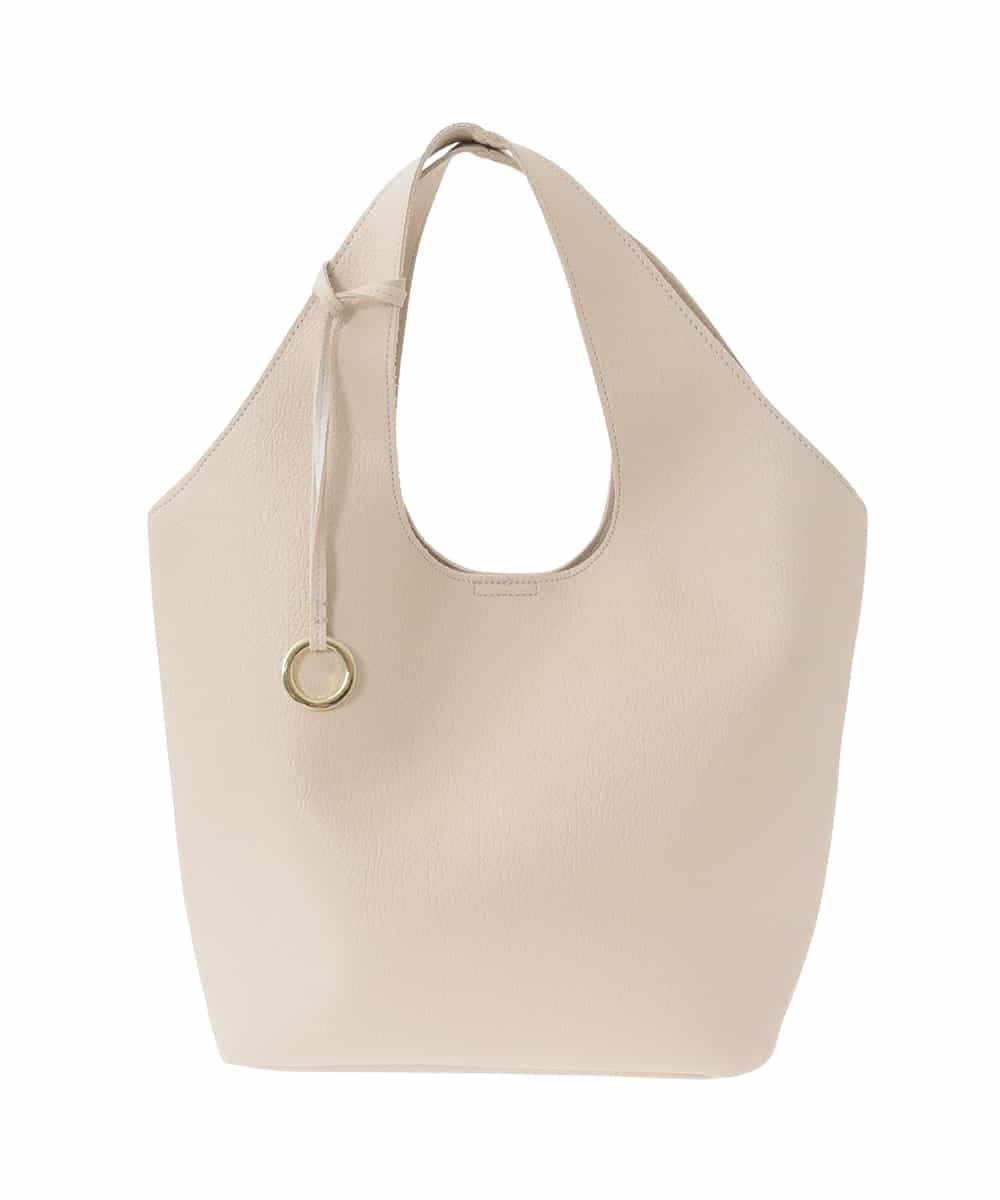 FR5GD02110 MK MICHEL KLEIN(MK ミッシェルクラン) [A4収納可]リングチャーム付きトートバッグ アイボリー