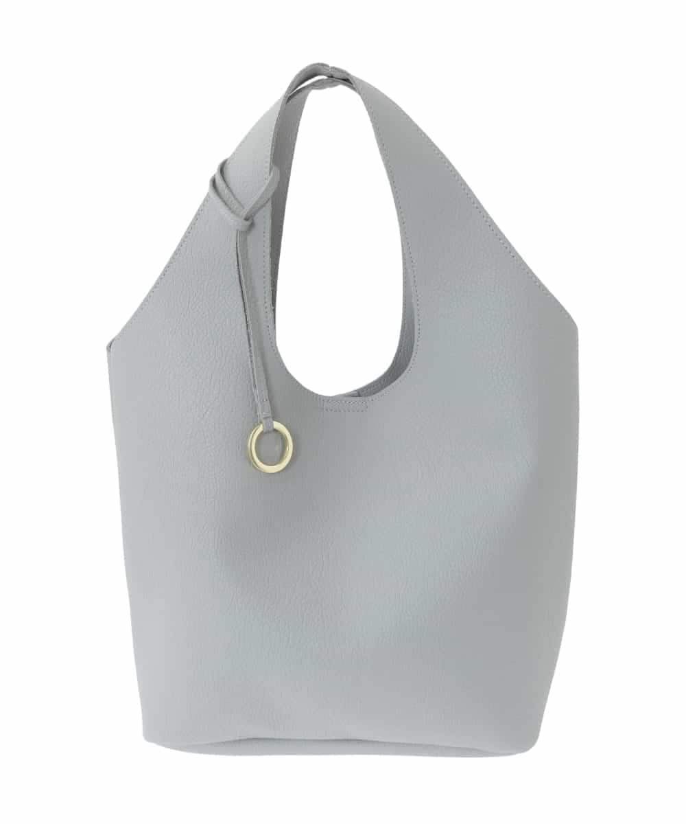 FR5GD02110 MK MICHEL KLEIN(MK ミッシェルクラン) [A4収納可]リングチャーム付きトートバッグ ライトグレー
