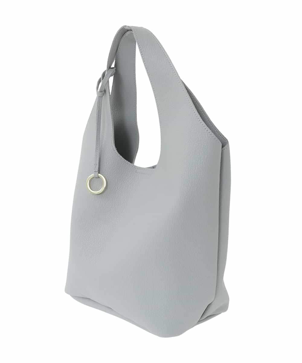 FR5GD02110 MK MICHEL KLEIN(MK ミッシェルクラン) [A4収納可]リングチャーム付きトートバッグ ライトグレー