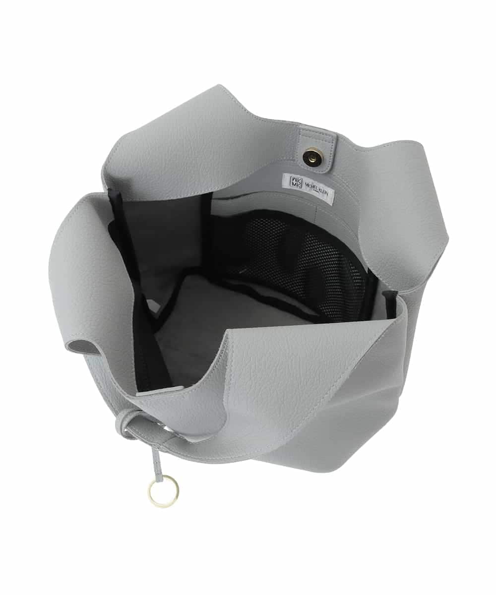 FR5GD02110 MK MICHEL KLEIN(MK ミッシェルクラン) [A4収納可]リングチャーム付きトートバッグ ライトグレー