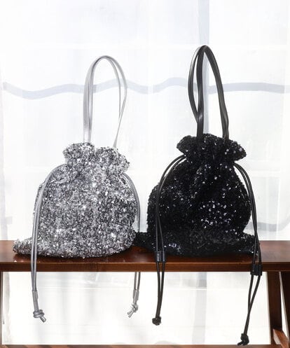 FR5GD03100 MK MICHEL KLEIN スパンコール2WAYトートバッグ