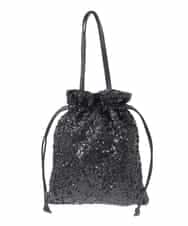 FR5GD03100 MK MICHEL KLEIN(MK ミッシェルクラン) スパンコール2WAYトートバッグ ブラック