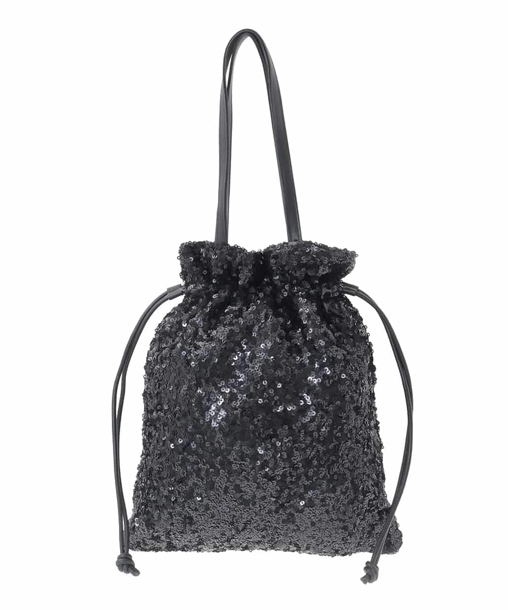 FR5GD03100 MK MICHEL KLEIN(MK ミッシェルクラン) スパンコール2WAYトートバッグ ブラック